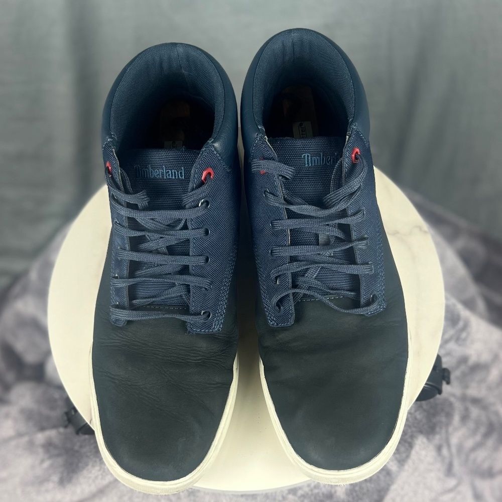 Timberland Groveton Chukka Boot SneakersBlue Leather Canvas SZ 12M Casual Kicks